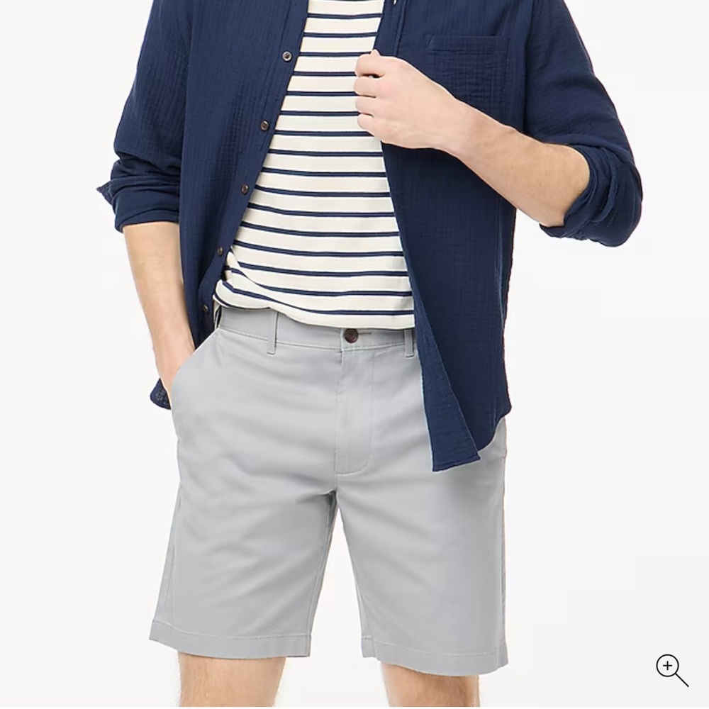 J. Crew 9" Flex Chino Shorts Galvanized Gray 33